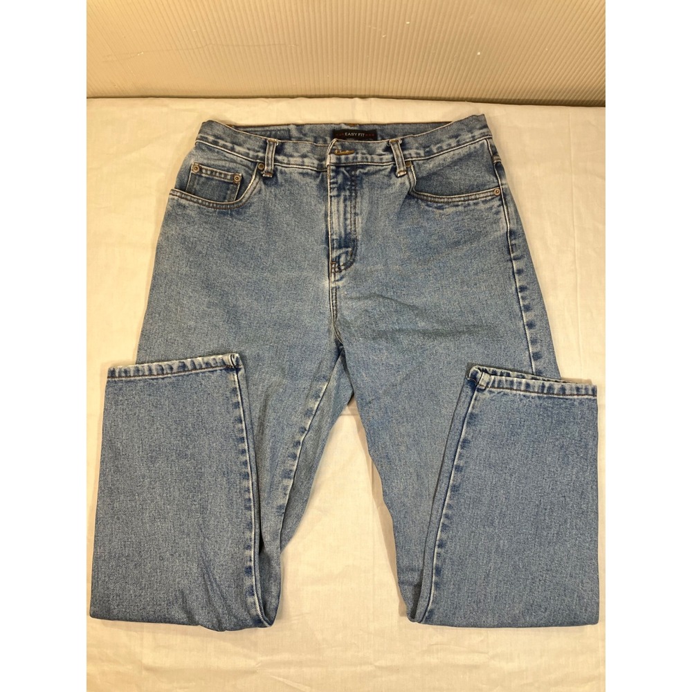 Bill Blass‎ Jeans Easy Fit High Rise Straight Leg Light Wash Denim Mens Size 12
